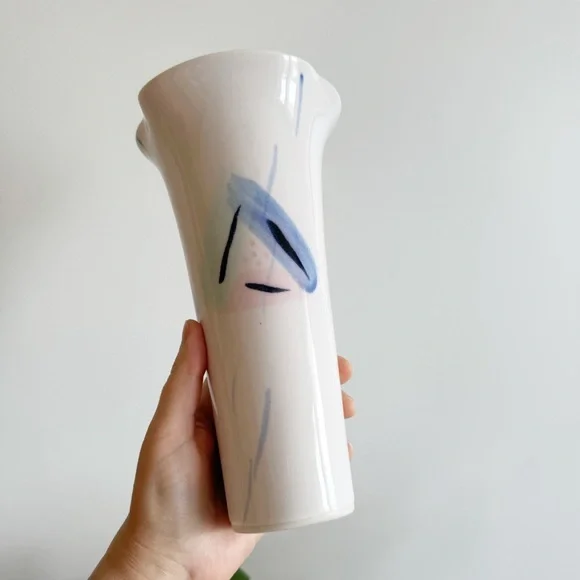 Vintage 1980 Hilborn Flower Vase Ceramic Pottery Canada Art Déco Home Decor - Picture 8 of 8